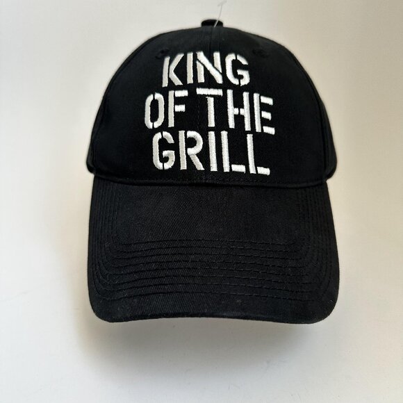 King Of The Grill Baseball Cap Adjustable Strap Back Hat Black Embroidered Logo - Picture 1 of 10
